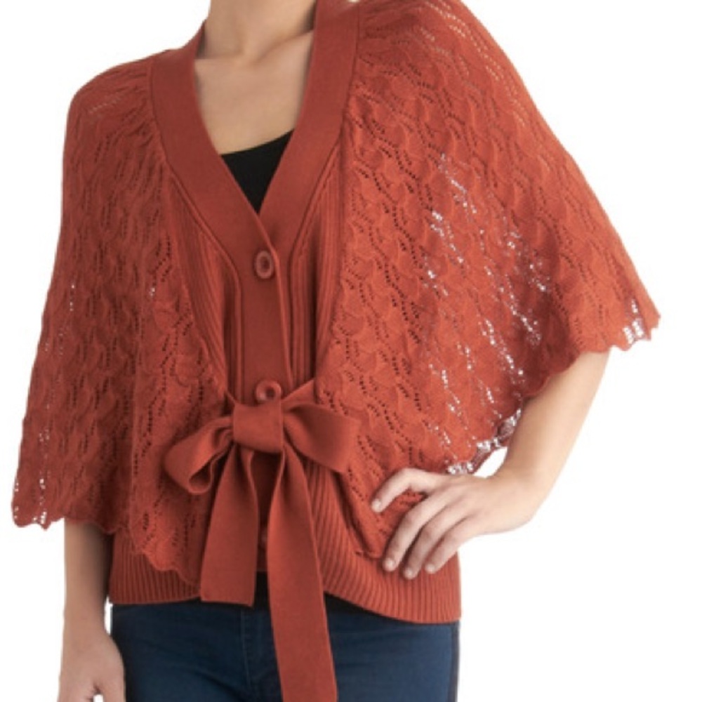 ModBe Retro Styled Burnt Orange Cardigan (Size S)
